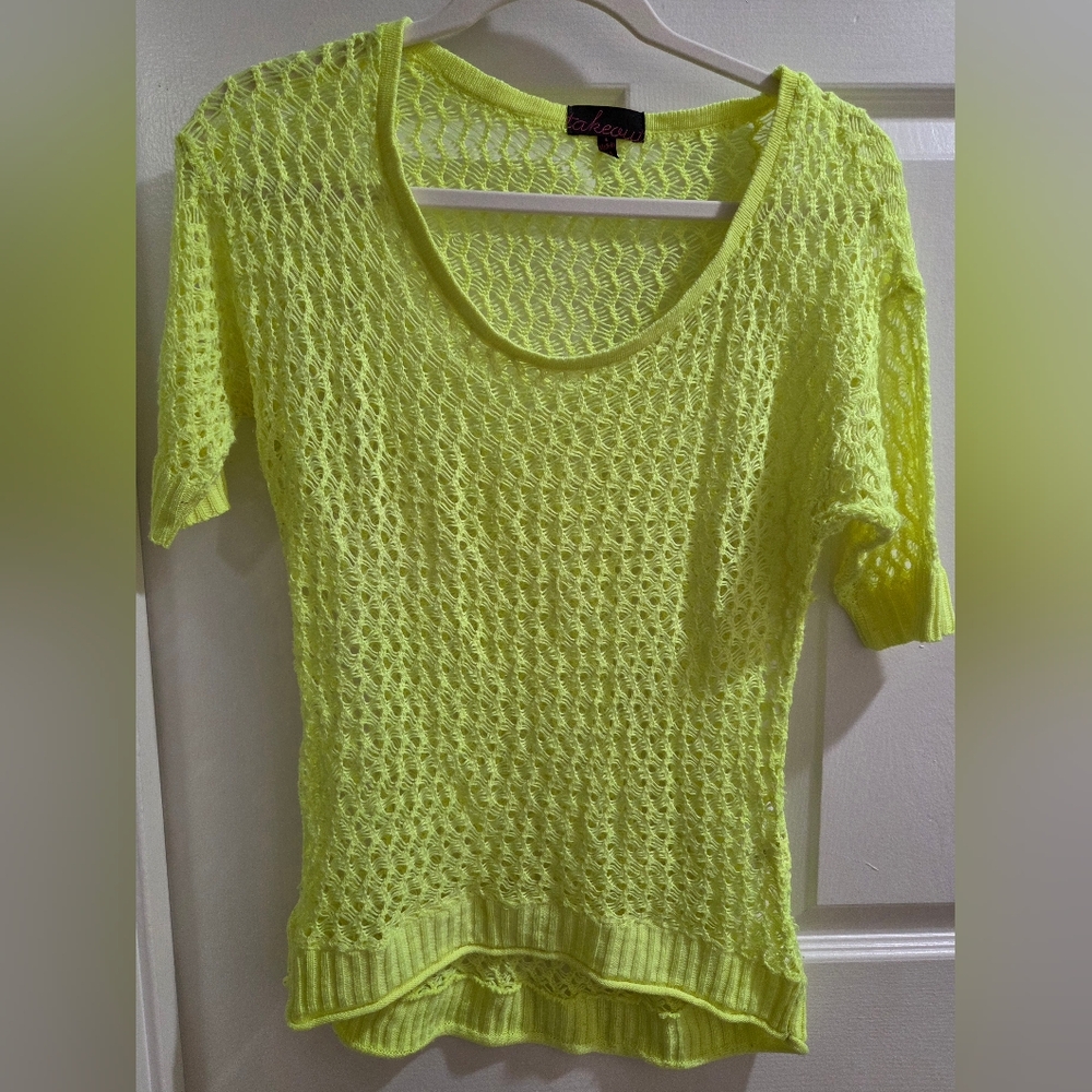 Takeout Neon Knit Short-sleeve Top